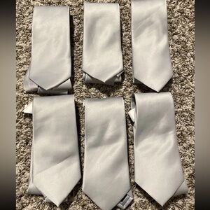 Jonathan David Lot Of 6 Silver Neck Ties All Identical New With Tags